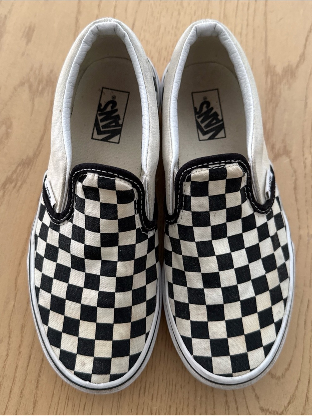 Vans Kids Slip-On Checkerboard Sneakers - Black/White